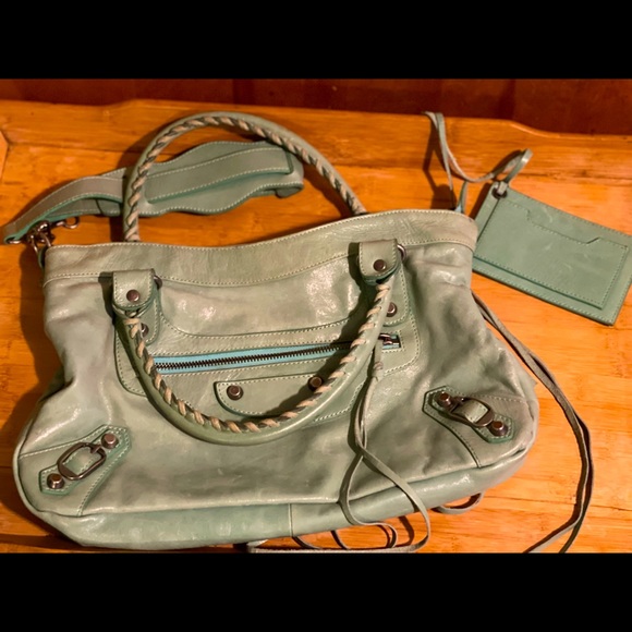🔥Balenciaga 🔥2 way mint green leather MOTTO Shoulder Bag used - #3444💗💗💗it - Picture 2 of 13
